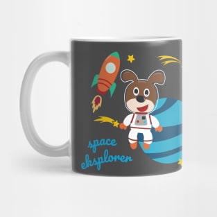 Space bear or astronaut in a space suit with cartoon style Mug